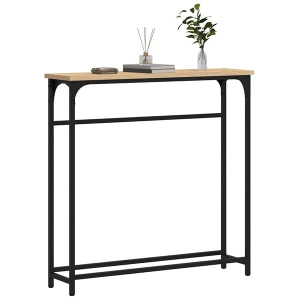 vidaXL Avlastningsbord sonoma-ek 75x19,5x75 cm konstruerat trä