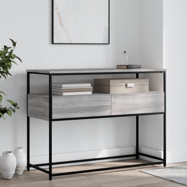 vidaXL konsolbord 100x40x75 cm konstrueret træ grå sonoma-eg