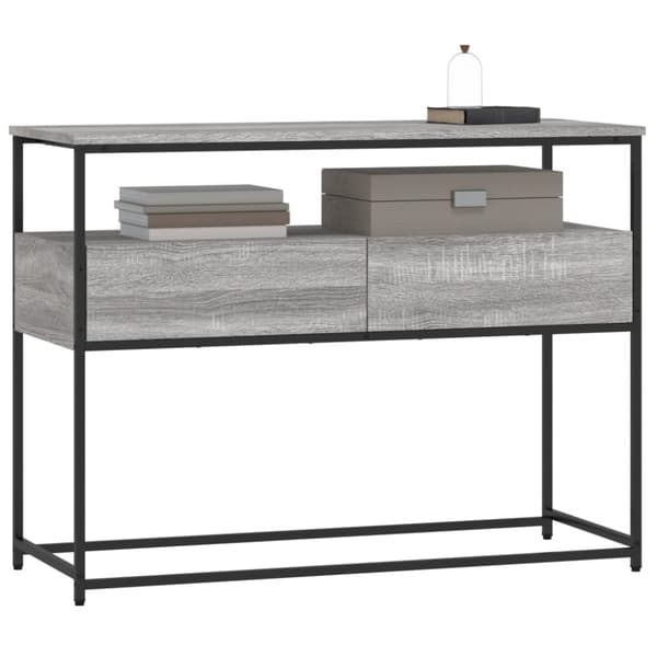 vidaXL konsolbord 100x40x75 cm konstrueret træ grå sonoma-eg