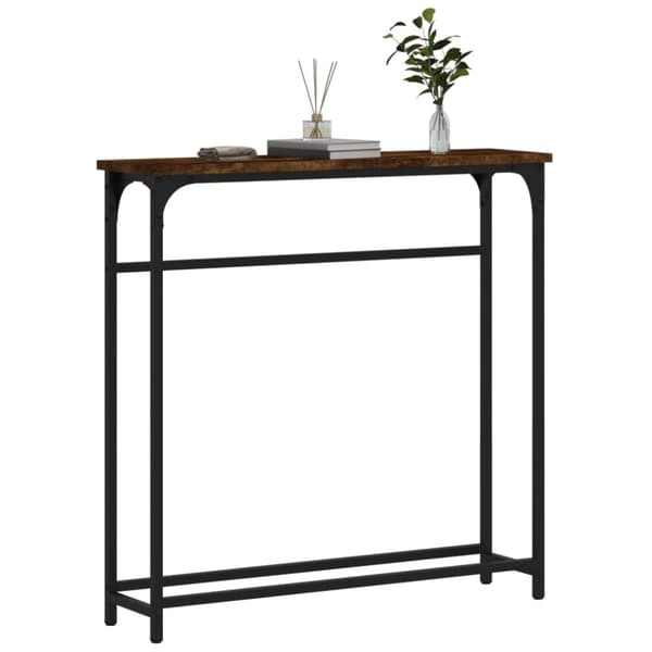 vidaXL Konsolipöytä savutammi 75x19,5x75 cm tekninen puu