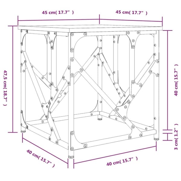 vidaXL sofabord 45x45x47,5 cm konstrueret træ sonoma-eg