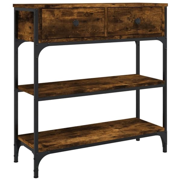 vidaXL konsolbord 72,5x25x75 cm konstrueret træ røget egetræsfarve
