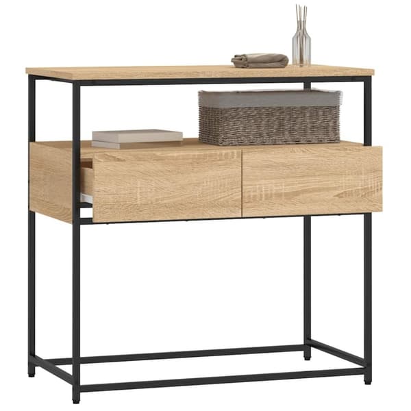 vidaXL konsolbord 75x40x75 cm konstrueret træ sonoma-eg
