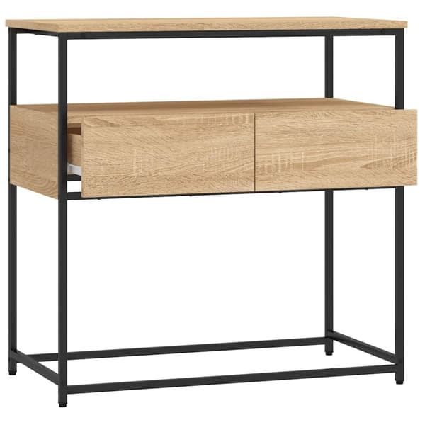 vidaXL konsolbord 75x40x75 cm konstrueret træ sonoma-eg