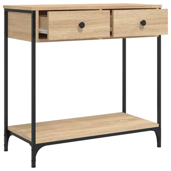 vidaXL konsolbord 75x34,5x75 cm konstrueret træ sonoma-eg