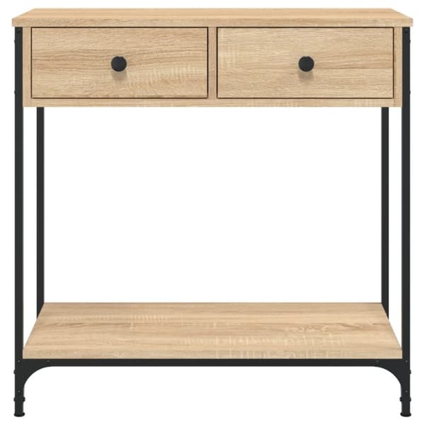 vidaXL konsolbord 75x34,5x75 cm konstrueret træ sonoma-eg
