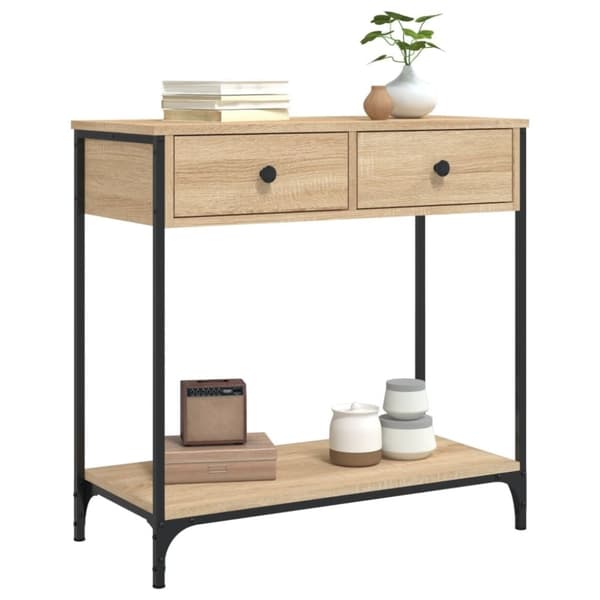 vidaXL konsolbord 75x34,5x75 cm konstrueret træ sonoma-eg
