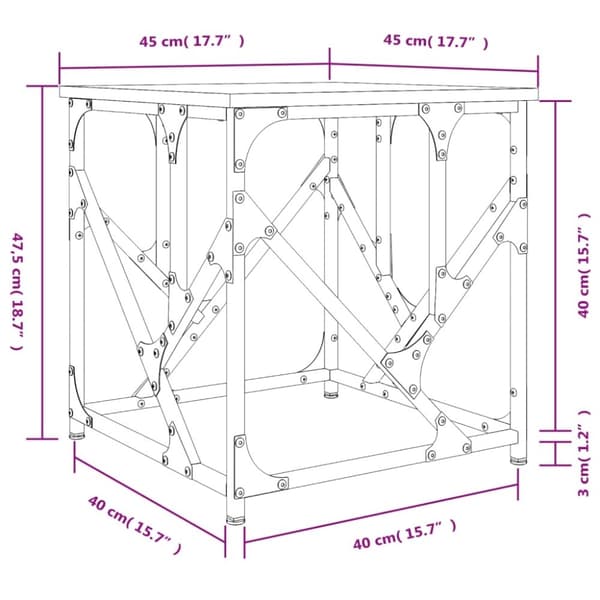 vidaXL sofabord 45x45x47,5 cm konstrueret træ sort