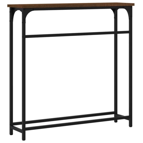 vidaXL konsolbord 75x19,5x75 cm konstrueret træ brunt egetræ