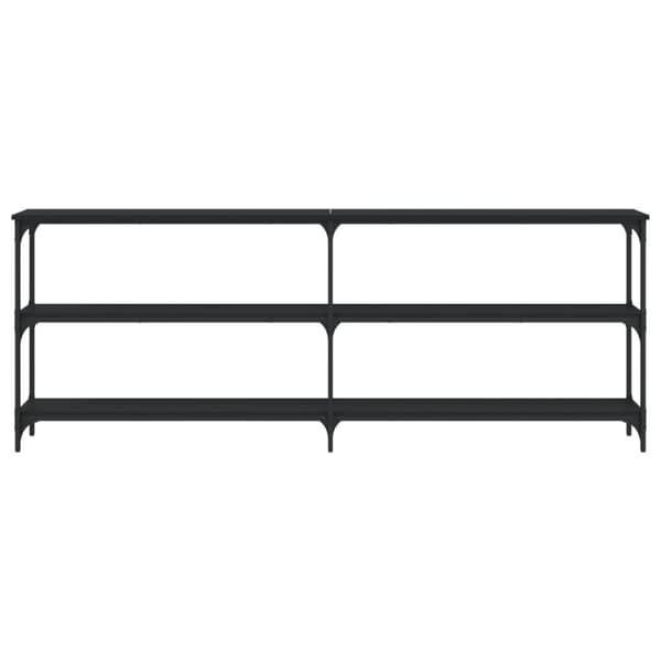 vidaXL Konsolipöytä musta 200x29x75 cm tekninen puu