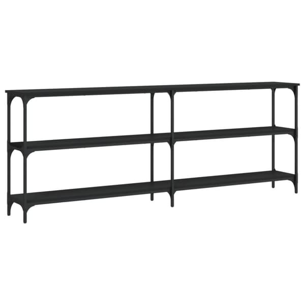 vidaXL Konsolipöytä musta 200x29x75 cm tekninen puu