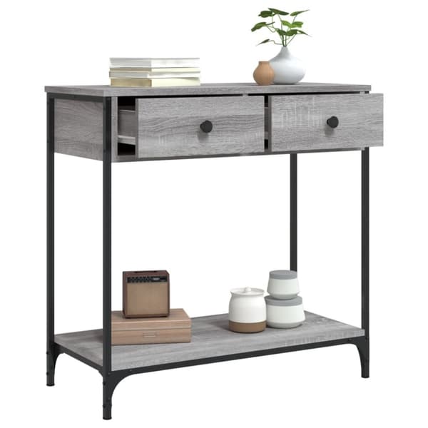 vidaXL Konsolipöytä harmaa Sonoma 75x34,5x75 cm tekninen puu