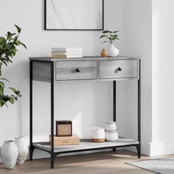 vidaXL Konsolipöytä harmaa Sonoma 75x34,5x75 cm tekninen puu
