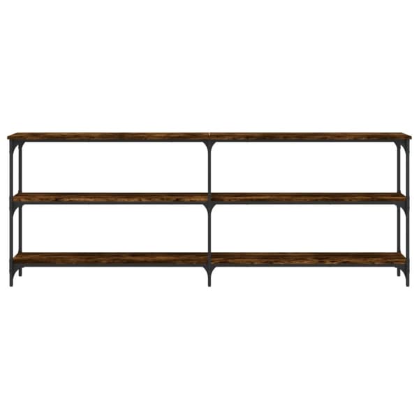 vidaXL Konsolipöytä savutammi 200x29x75 cm tekninen puu