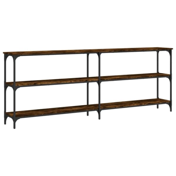 vidaXL konsolbord 200x29x75 cm konstrueret træ røget egetræsfarve