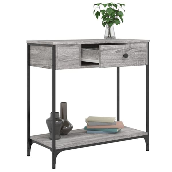 vidaXL Konsolipöytä harmaa Sonoma 75x34,5x75 cm tekninen puu