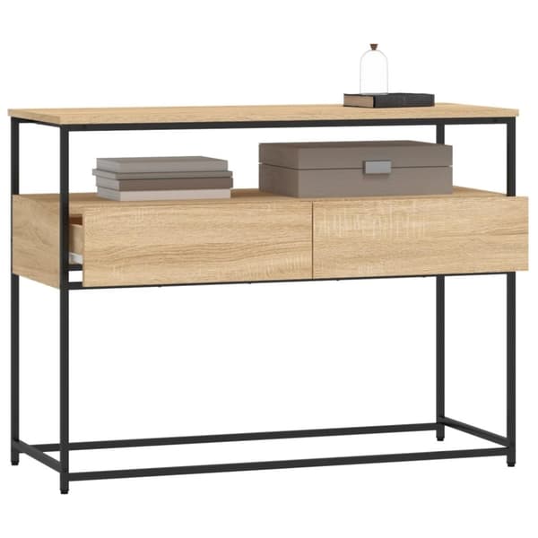 vidaXL konsolbord 100x40x75 cm konstrueret træ sonoma-eg