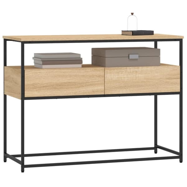 vidaXL konsolbord 100x40x75 cm konstrueret træ sonoma-eg