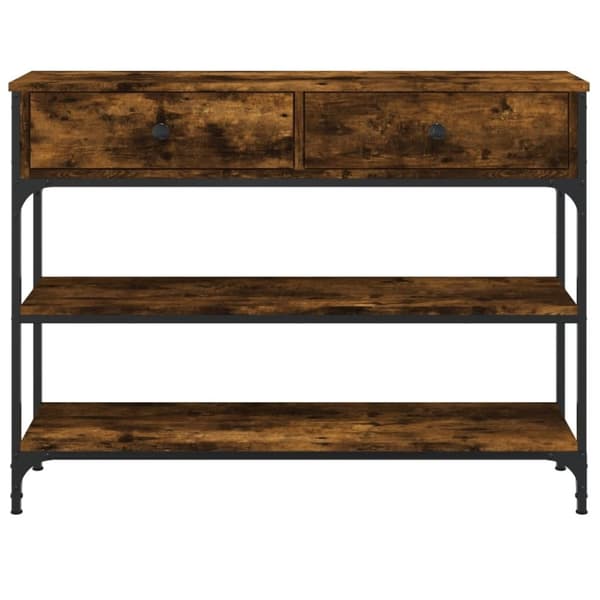 vidaXL konsolbord 100x25x75 cm konstrueret træ røget egetræsfarve