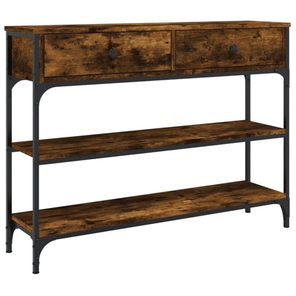 vidaXL konsolbord 100x25x75 cm konstrueret træ røget egetræsfarve