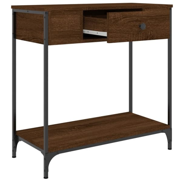 vidaXL konsolbord 75x34,5x75 cm konstrueret træ brunt egetræ