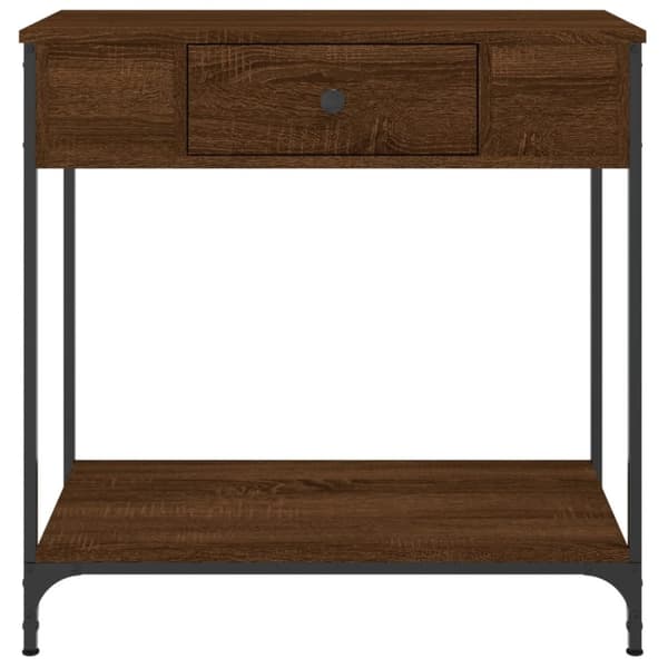 vidaXL konsolbord 75x34,5x75 cm konstrueret træ brunt egetræ