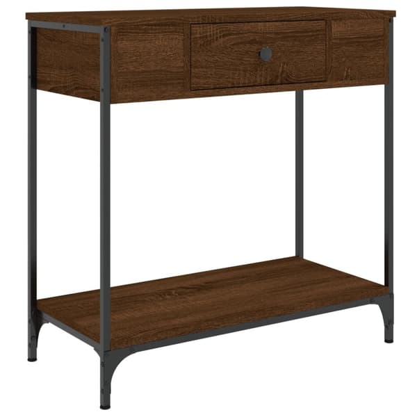 vidaXL konsolbord 75x34,5x75 cm konstrueret træ brunt egetræ