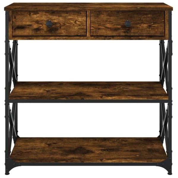 vidaXL Konsolipöytä savutammi 75x28x75 cm tekninen puu