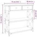 Pikkukuva 10 / 11: vidaXL Konsolipöytä savutammi 75x28x75 cm tekninen puu