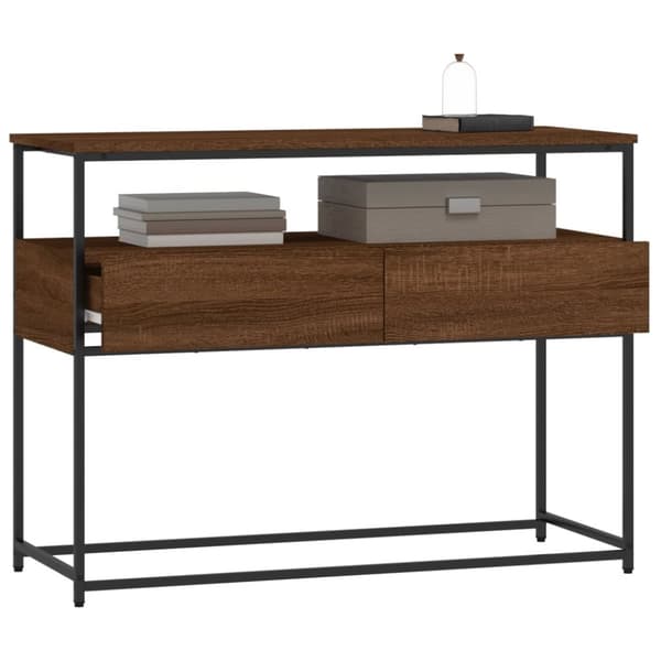 vidaXL Konsolipöytä ruskea tammi 100x40x75 cm tekninen puu