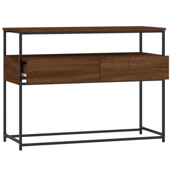 vidaXL Konsolipöytä ruskea tammi 100x40x75 cm tekninen puu