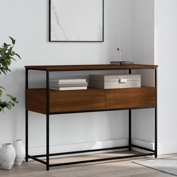 vidaXL Konsolipöytä ruskea tammi 100x40x75 cm tekninen puu