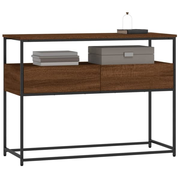 vidaXL Konsolipöytä ruskea tammi 100x40x75 cm tekninen puu
