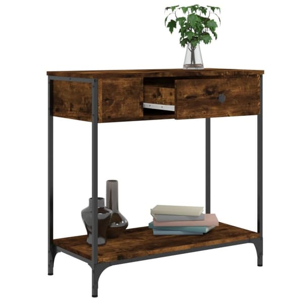 vidaXL konsolbord 75x34,5x75 cm konstrueret træ røget egetræsfarve