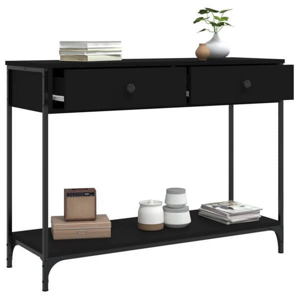 vidaXL konsolbord 100x34,5x75 cm konstrueret træ sort