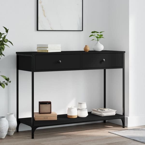 vidaXL konsolbord 100x34,5x75 cm konstrueret træ sort