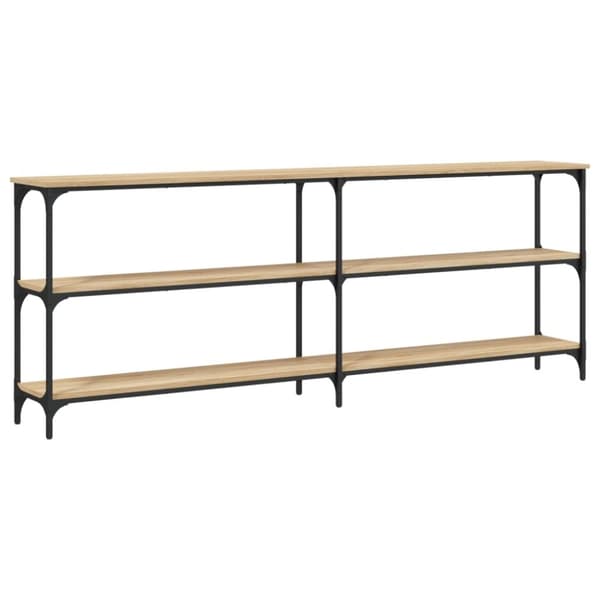 vidaXL konsolbord 200x29x75 cm konstrueret træ sonoma-eg
