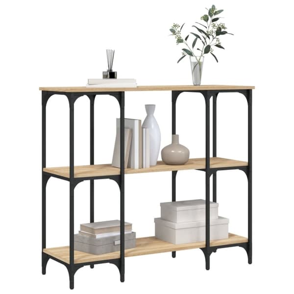 vidaXL konsolbord 102x35x90 cm konstrueret træ sonoma-eg