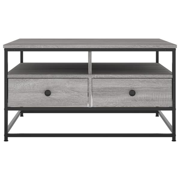 vidaXL Soffbord grå sonoma 80x80x45 cm konstruerat trä