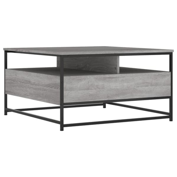 vidaXL Soffbord grå sonoma 80x80x45 cm konstruerat trä