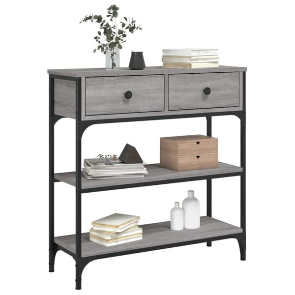 vidaXL konsolbord 72,5x25x75 cm konstrueret træ grå sonoma-eg