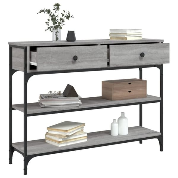 vidaXL konsolbord 100x25x75 cm konstrueret træ grå sonoma-eg