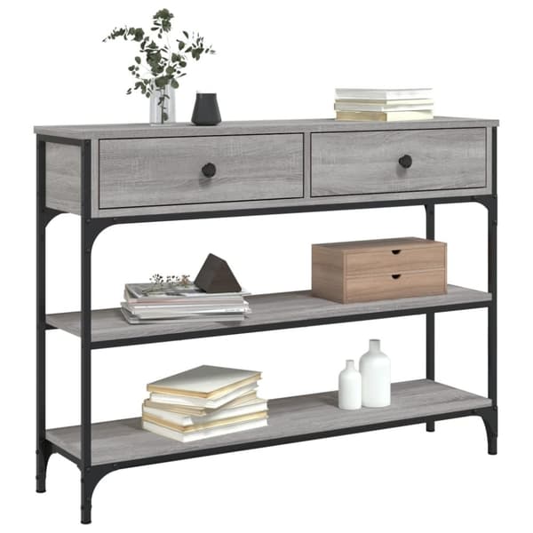 vidaXL konsolbord 100x25x75 cm konstrueret træ grå sonoma-eg