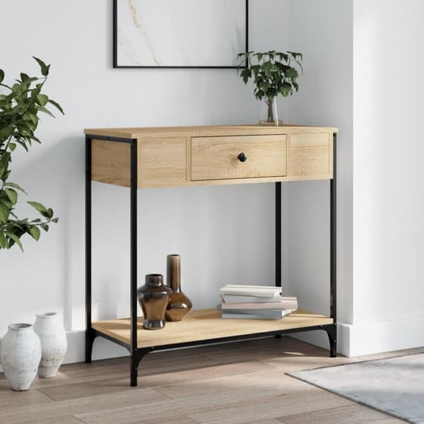 vidaXL Konsolipöytä Sonoma-tammi 75x34,5x75 cm tekninen puu