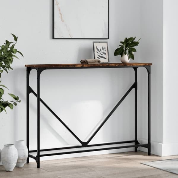 vidaXL konsolbord 102x22,5x75 cm konstrueret træ røget egetræsfarve
