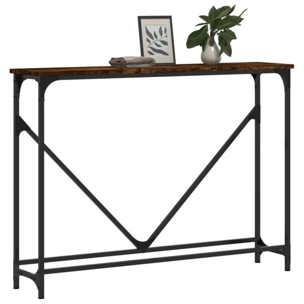 vidaXL konsolbord 102x22,5x75 cm konstrueret træ røget egetræsfarve