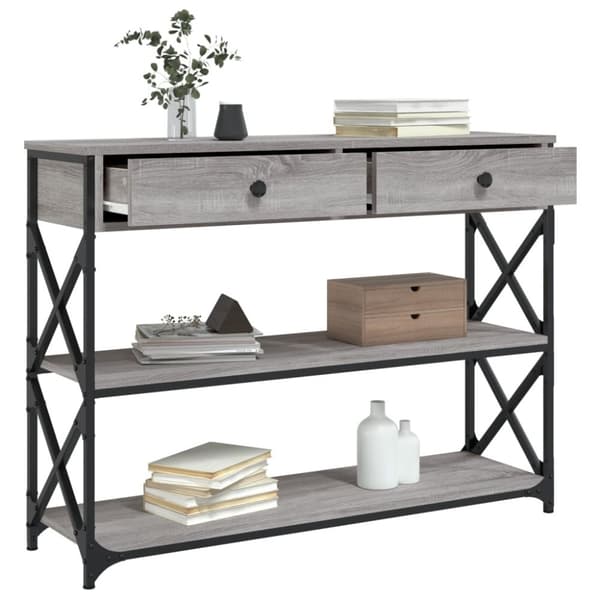 vidaXL konsolbord 100x28x75 cm konstrueret træ grå sonoma-eg