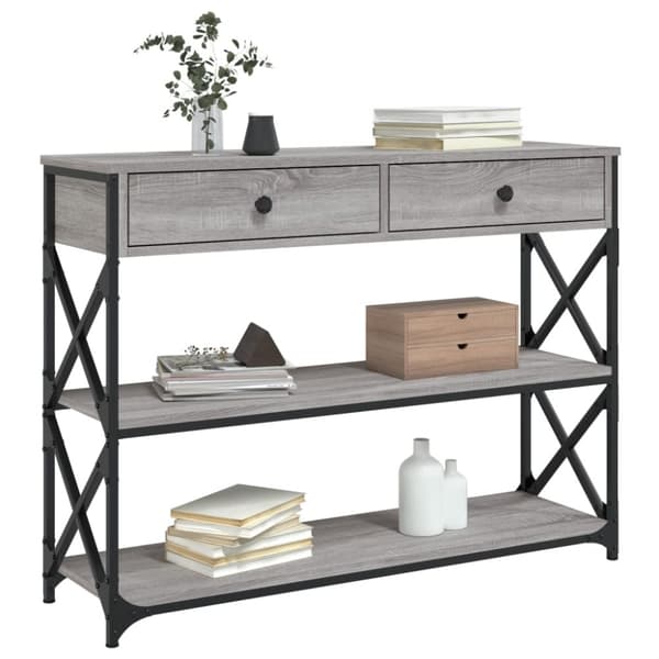 vidaXL konsolbord 100x28x75 cm konstrueret træ grå sonoma-eg
