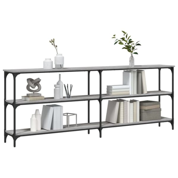 vidaXL konsolbord 200x29x75 cm konstrueret træ grå sonoma-eg