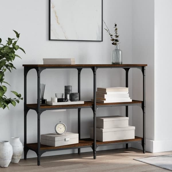 vidaXL konsolbord 100x29x75 cm konstrueret træ brun egetræ